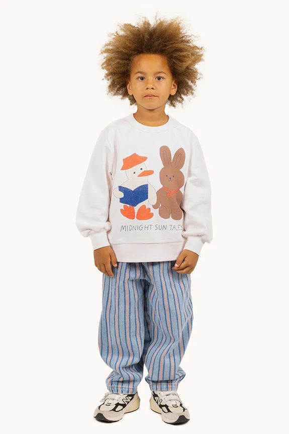 Detská bavlnená mikina Tinycottons READERS GRAPHIC SWEATSHIRT béžová SS25.103