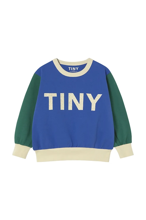 Tinycottons hanorac de bumbac pentru copii COLOR BLOCK SWEATSHIRT SS25.161 albastru SS25