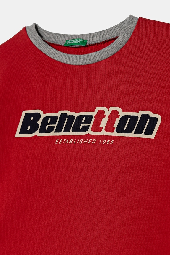 Dječaci Dječja pamučna dukserica United Colors of Benetton 3J68C10N2.G.Seasonal crvena