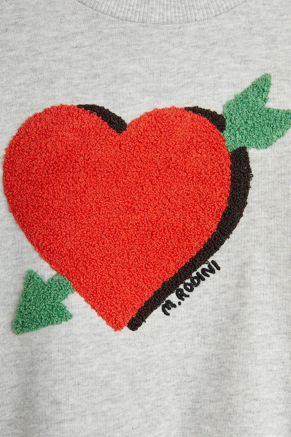 Chłopiec Mini Rodini bluza bawełniana dziecięca Arrowed heart 2522012394 szary
