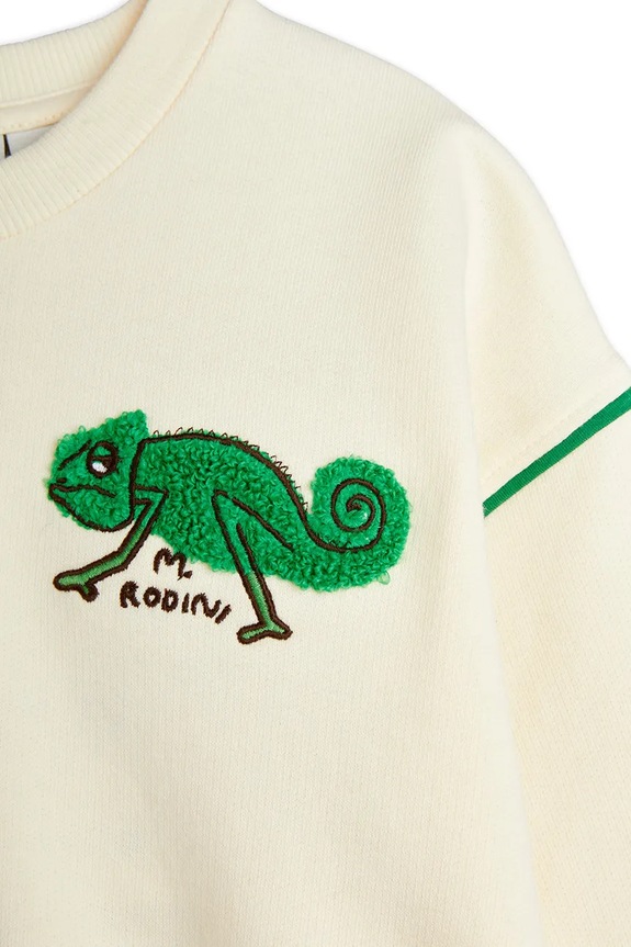 Παιδική βαμβακερή μπλούζα Mini Rodini Lizard μπεζ 2522015411