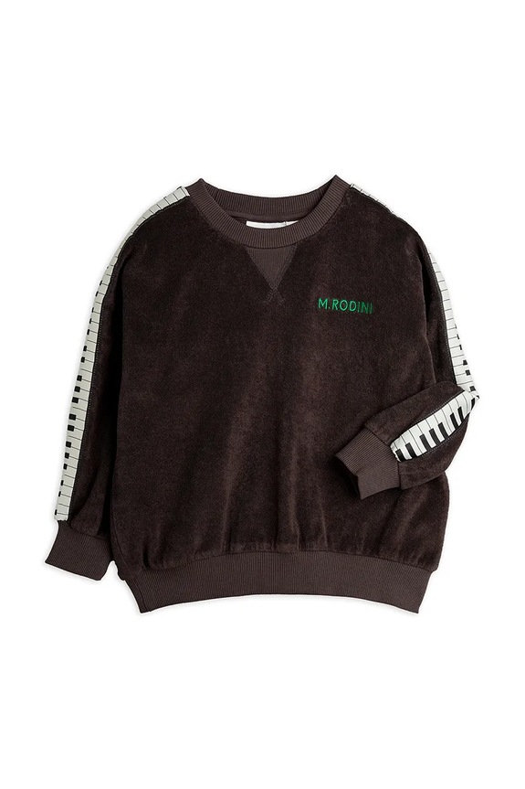 Dječja pamučna dukserica Mini Rodini Piano terry 2522015599 crna SS25