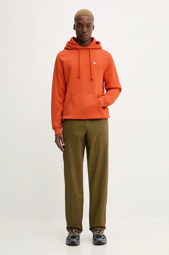 Bavlnená mikina Tommy Jeans DM0DM20258 oranžová AW25