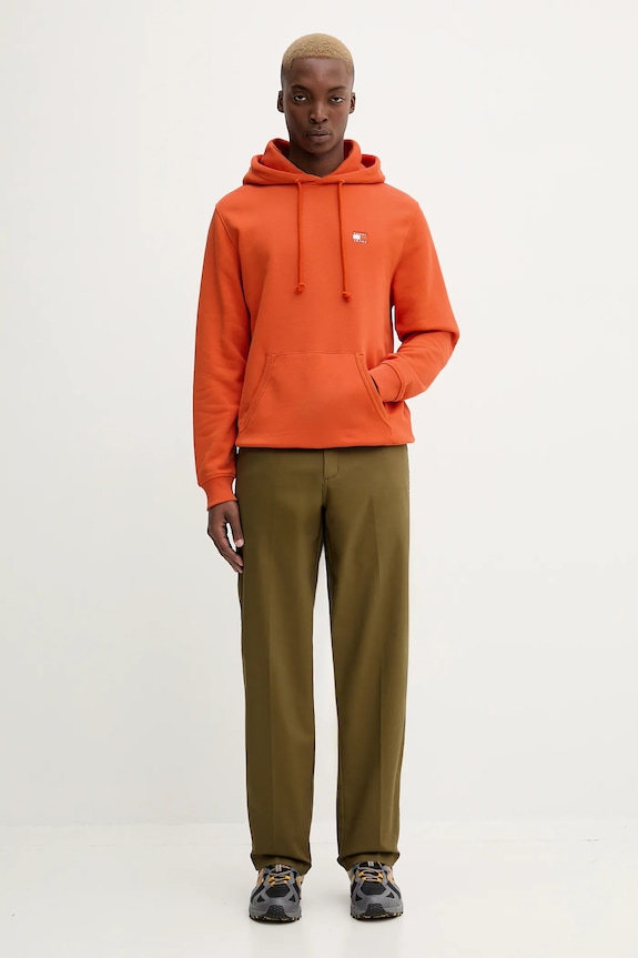 Bavlnená mikina Tommy Jeans DM0DM20258 oranžová AW25