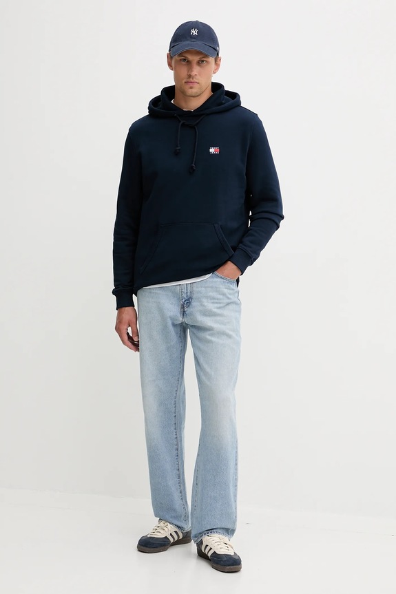 Βαμβακερή μπλούζα Tommy Jeans DM0DM20258 σκούρο μπλε AW25