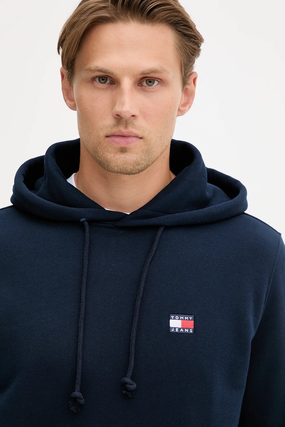 Βαμβακερή μπλούζα Tommy Jeans σκούρο μπλε DM0DM20258