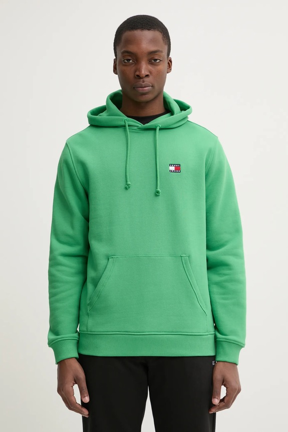 Tommy Jeans pamut melegítőfelső pamut zöld DM0DM20258