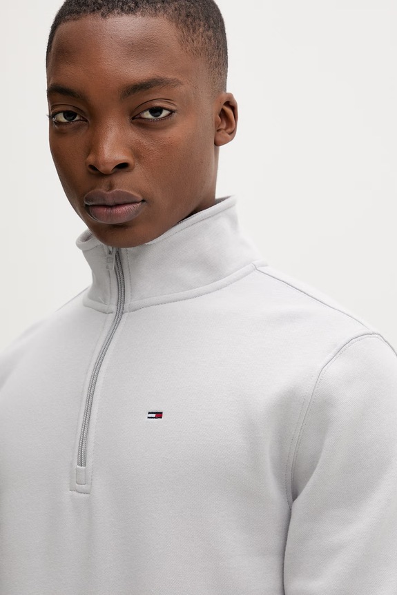 Tommy Jeans mikina pánska s bavlnou sivá DM0DM20339