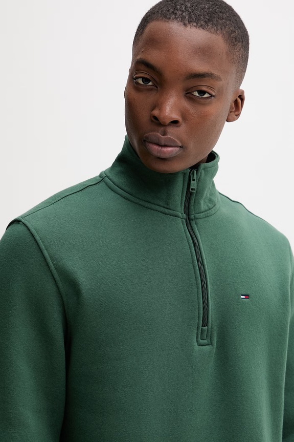 Tommy Jeans mikina pánska s bavlnou zelená DM0DM20339