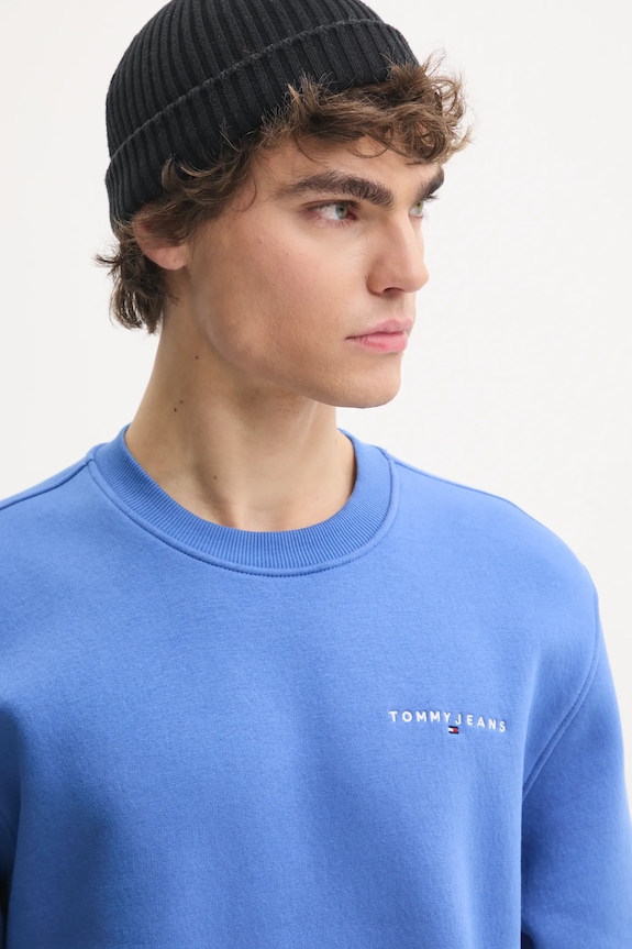 Tommy Jeans bluza męska z bawełną fioletowy DM0DM20249