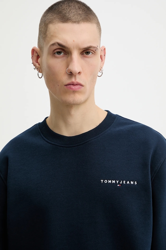 Tommy Jeans μπλούζα ανδρική βαμβακερή σκούρο μπλε DM0DM20249
