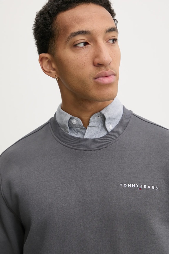 Tommy Jeans mikina pánská s bavlnou šedá DM0DM20249