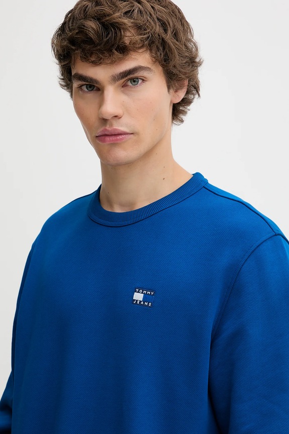 Βαμβακερή μπλούζα Tommy Jeans σκούρο μπλε DM0DM20660
