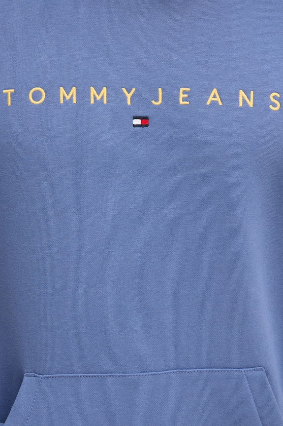 Tommy Jeans mikina s kapucňou pánska s bavlnou modrá DM0DM20746