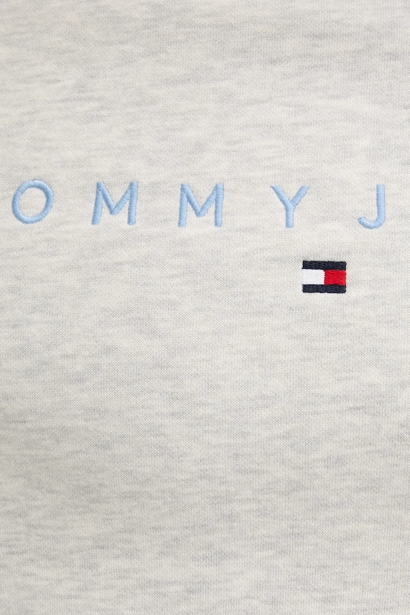 Tommy Jeans hanorac cu glugă bărbătesc cu bumbac gri DM0DM20746