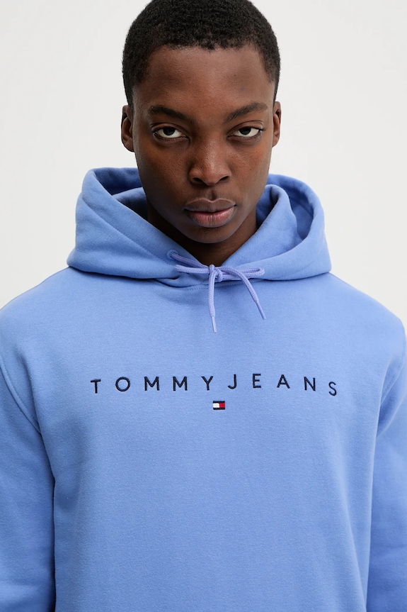 Tommy Jeans hanorac cu glugă bărbătesc din bumbac violet DM0DM20746