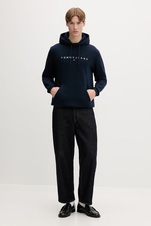 Tommy Jeans hanorac cu glugă bărbătesc din bumbac DM0DM20746 bleumarin AA00