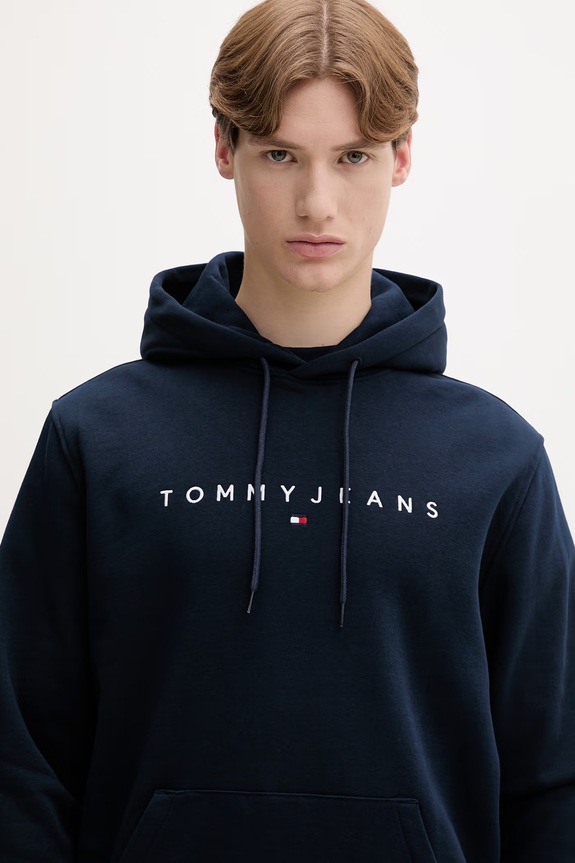 Tommy Jeans hanorac cu glugă bărbătesc din bumbac bleumarin DM0DM20746