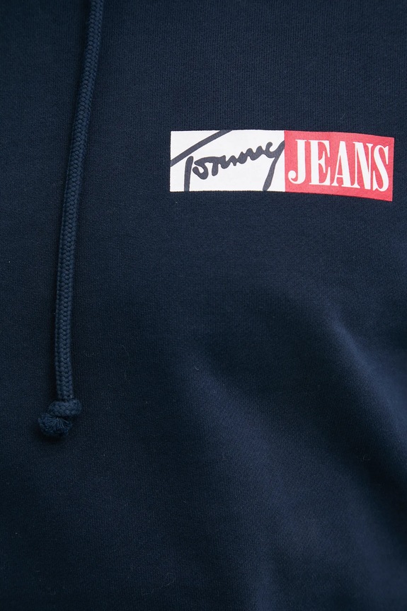 Detská bavlnená mikina Tommy Jeans DM0DM20257 tmavomodrá