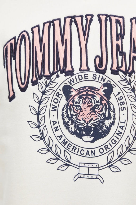 Bavlněná mikina Tommy Jeans DM0DM20640 béžová
