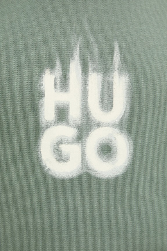 HUGO bluza bawełniana 50530428 zielony