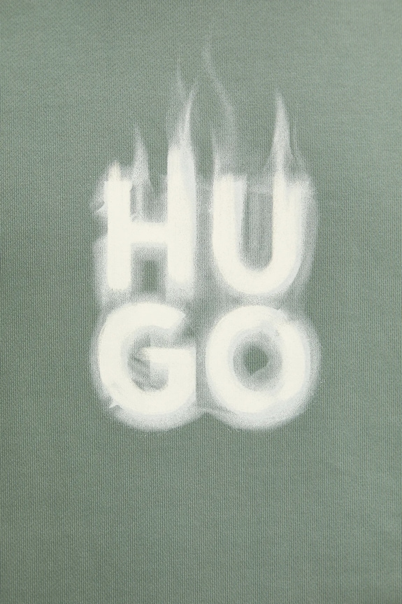 HUGO bluza bawełniana 50530428 zielony