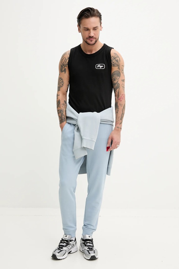 HUGO bluza bawełniana 50540920 niebieski SS25