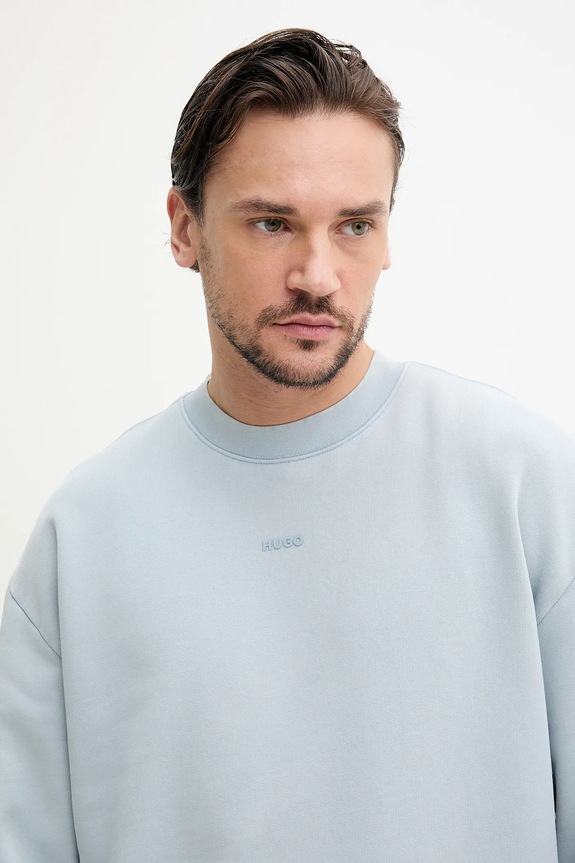 HUGO bluza bawełniana niebieski 50540920