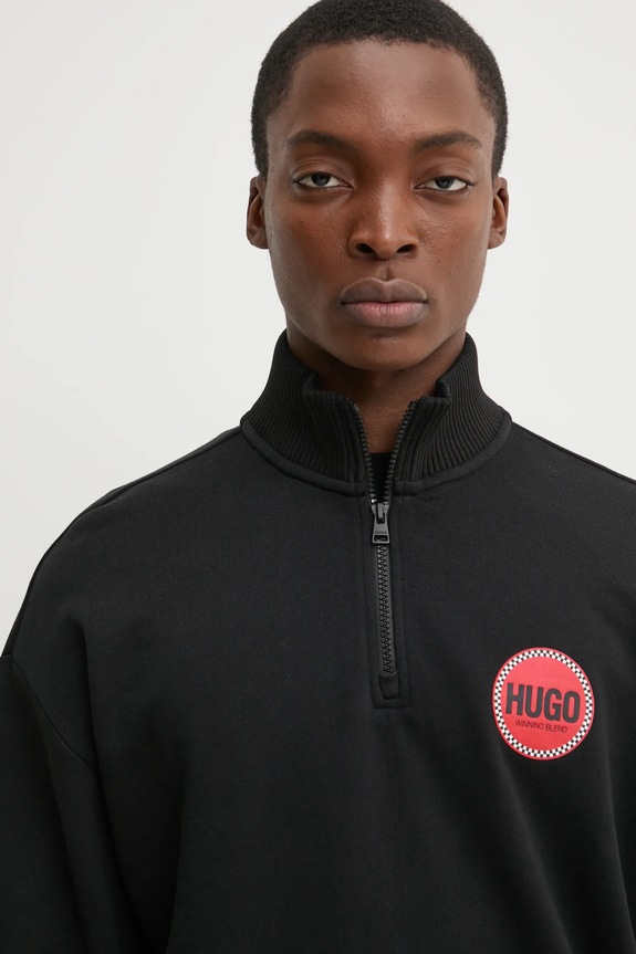 HUGO bluza bawełniana czarny 50530649