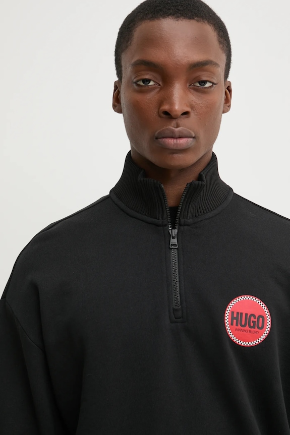 HUGO bluza bawełniana czarny 50530649