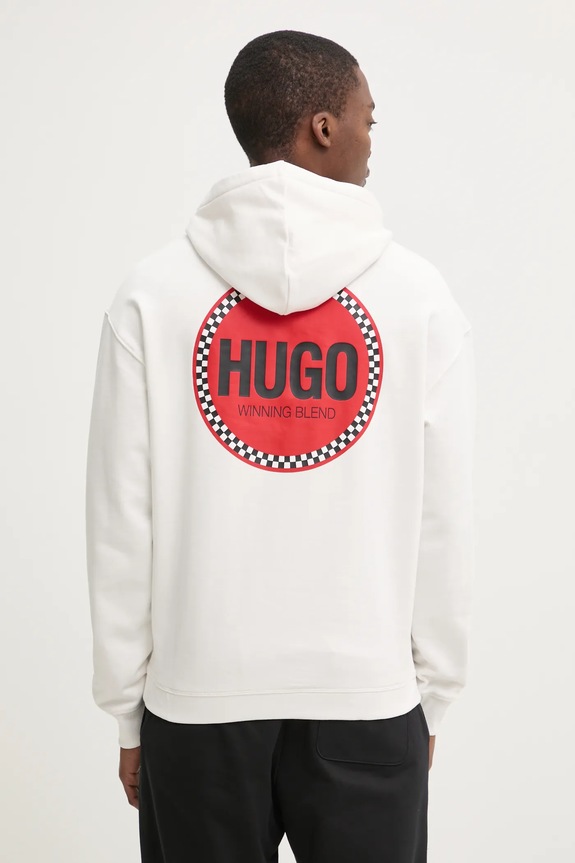 Bavlnená mikina HUGO bavlna biela 50530658