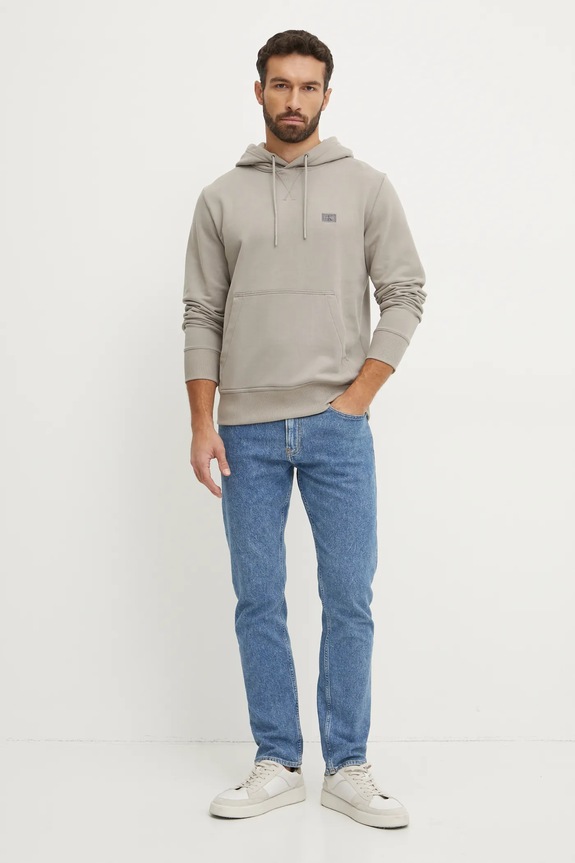 Calvin Klein Jeans hanorac de bumbac J30J327113 gri SS25