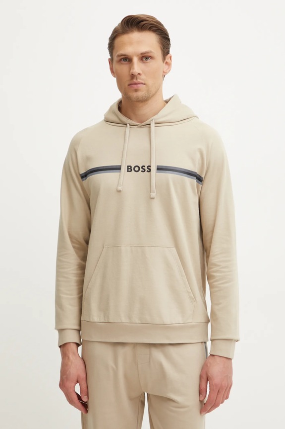 BOSS bluza bawełniana lounge beżowy 50535854
