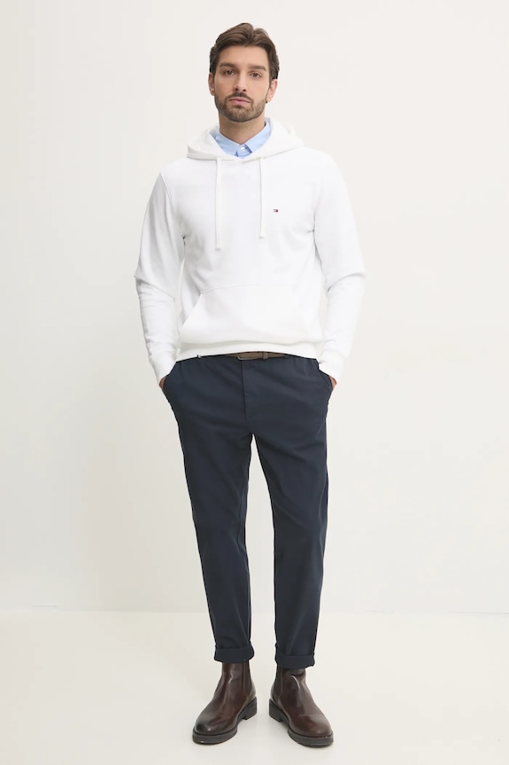 Tommy Hilfiger Hanorac cu glugă bărbătesc din bumbac MW0MW37235 bej SS26