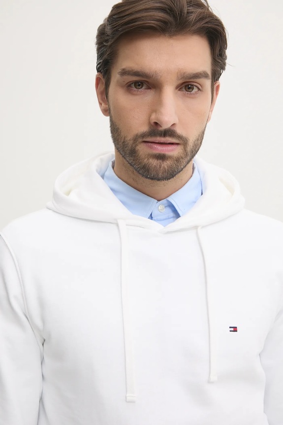 Tommy Hilfiger Hanorac cu glugă bărbătesc din bumbac bej MW0MW37235