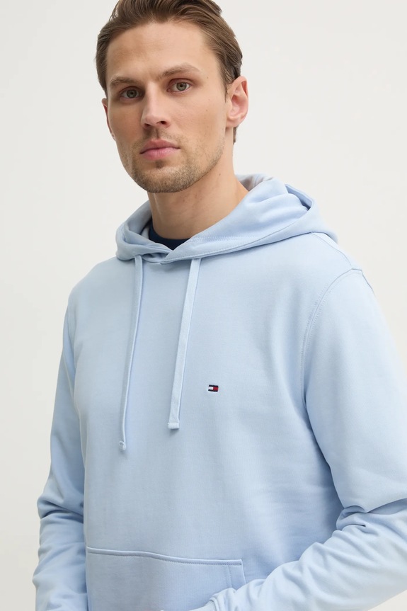 Tommy Hilfiger hanorac cu glugă bărbătesc de bumbac albastru MW0MW37235