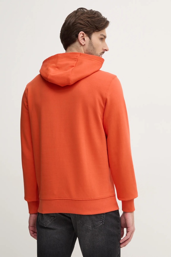 Îmbrăcăminte Tommy Hilfiger hanorac cu glugă bărbătesc bumbac MW0MW37235 portocaliu
