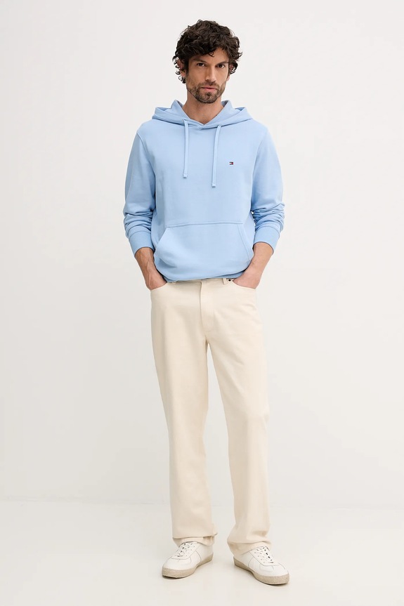 Tommy Hilfiger hanorac cu glugă bărbătesc din bumbac MW0MW37235 albastru SS26