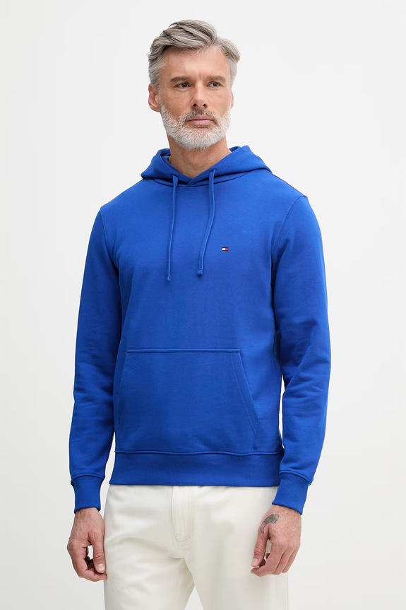 Tommy Hilfiger hanorac cu glugă bărbătesc din bumbac albastru MW0MW37235