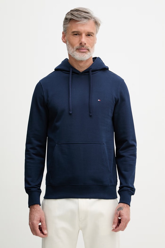 Tommy Hilfiger Hanorac cu glugă de bărbați din bumbac bleumarin MW0MW37235