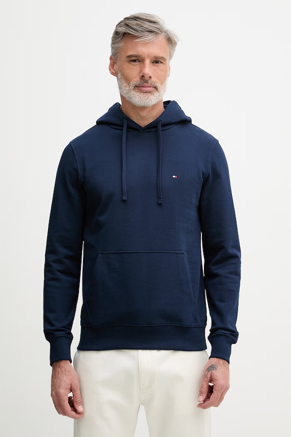 Tommy Hilfiger Hanorac cu glugă de bărbați din bumbac bleumarin MW0MW37235
