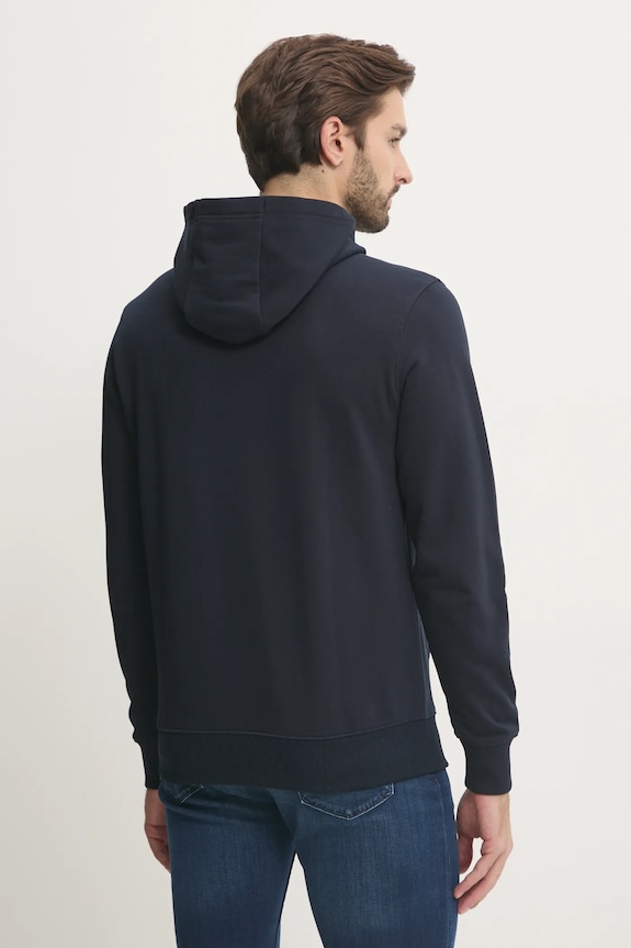 Îmbrăcăminte Tommy Hilfiger hanorac cu glugă bărbătesc din bumbac MW0MW37235 bleumarin