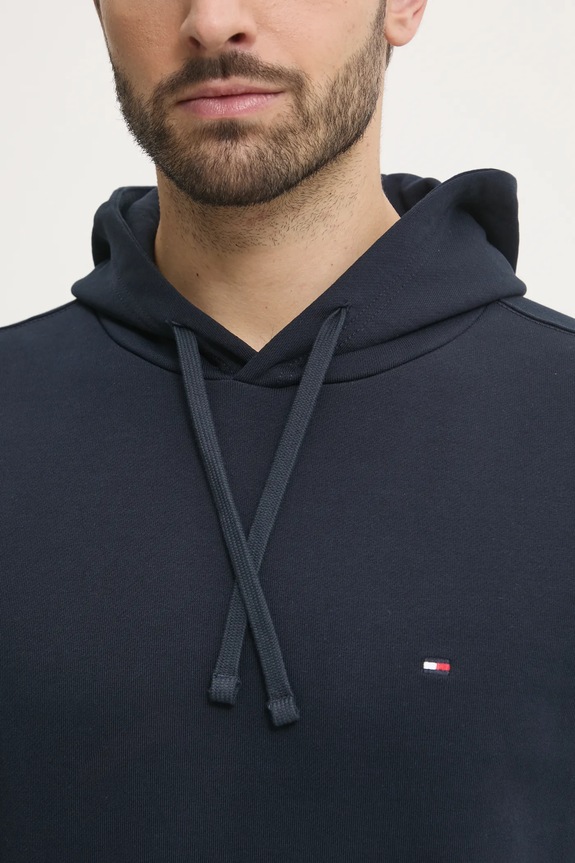 Tommy Hilfiger hanorac cu glugă bărbătesc din bumbac MW0MW37235 bleumarin
