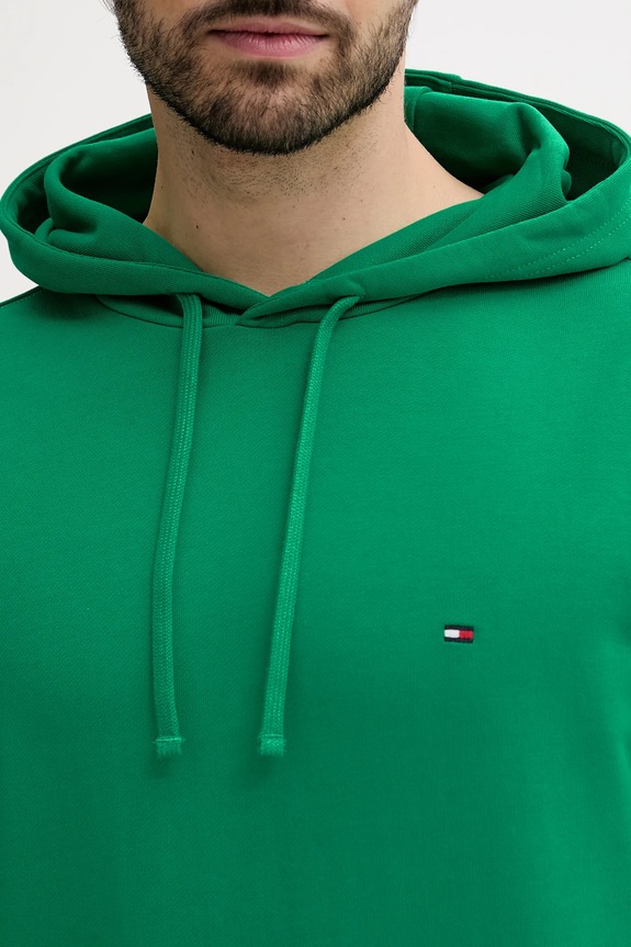 Tommy Hilfiger bluza z kapturem męska bawełniana zielony MW0MW37235