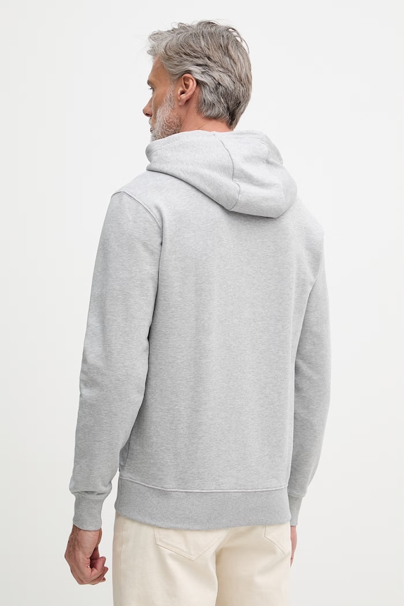 Îmbrăcăminte Tommy Hilfiger hanorac cu glugă bărbătesc din bumbac MW0MW37235 gri