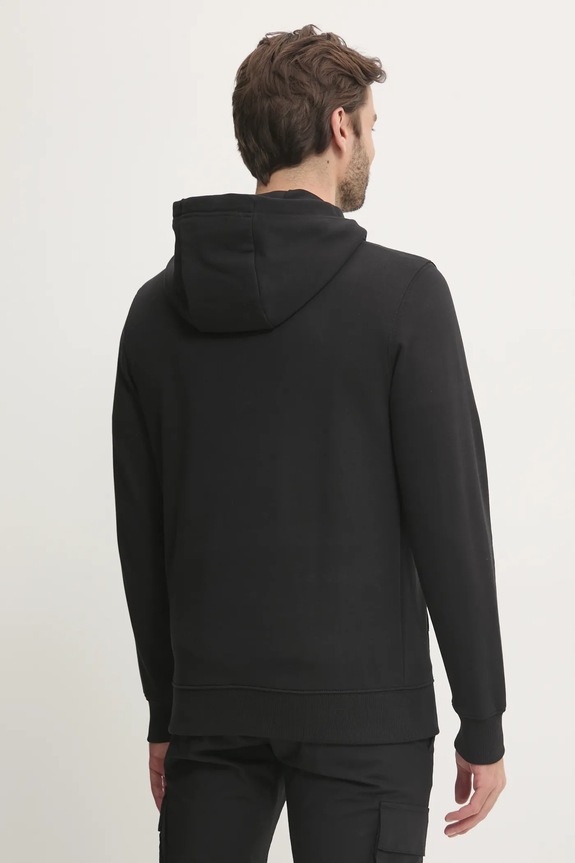 Îmbrăcăminte Tommy Hilfiger hanorac cu glugă bărbătesc din bumbac MW0MW37235 negru