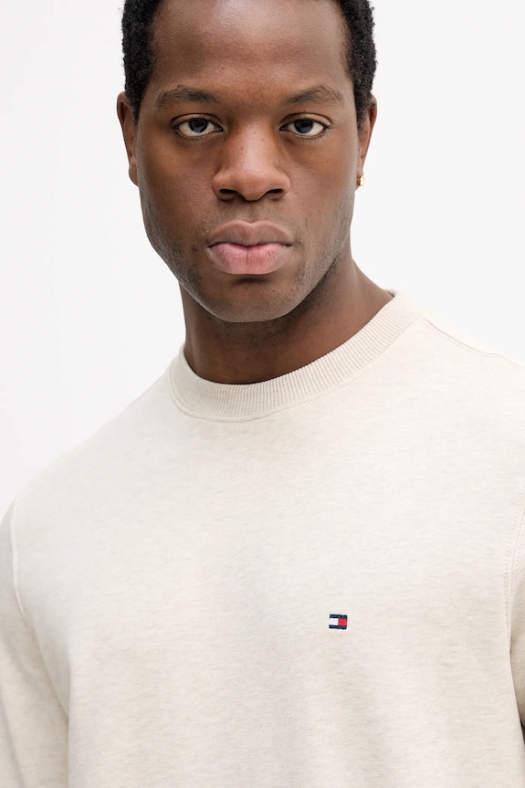 Tommy Hilfiger mikina pánska bavlnená béžová MW0MW37237