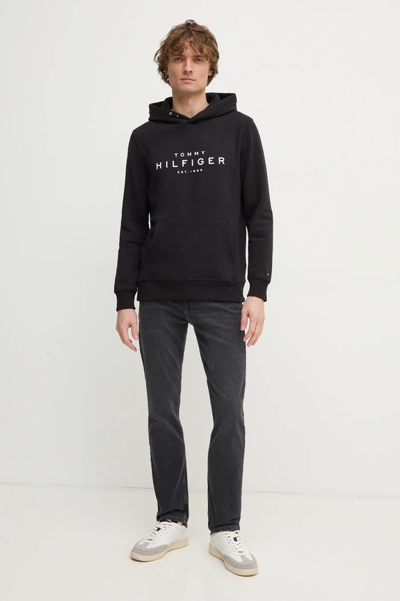 Tommy Hilfiger felpa MW0MW37455 nero SS25