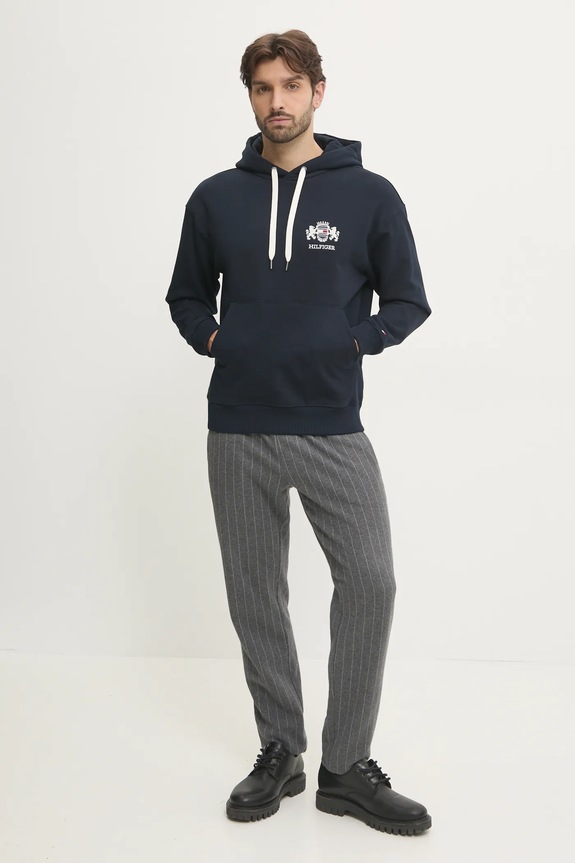 Tommy Hilfiger bluza bawełniana MW0MW37462 granatowy SS25