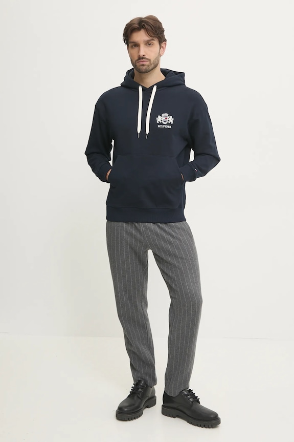 Tommy Hilfiger bluza bawełniana MW0MW37462 granatowy SS25